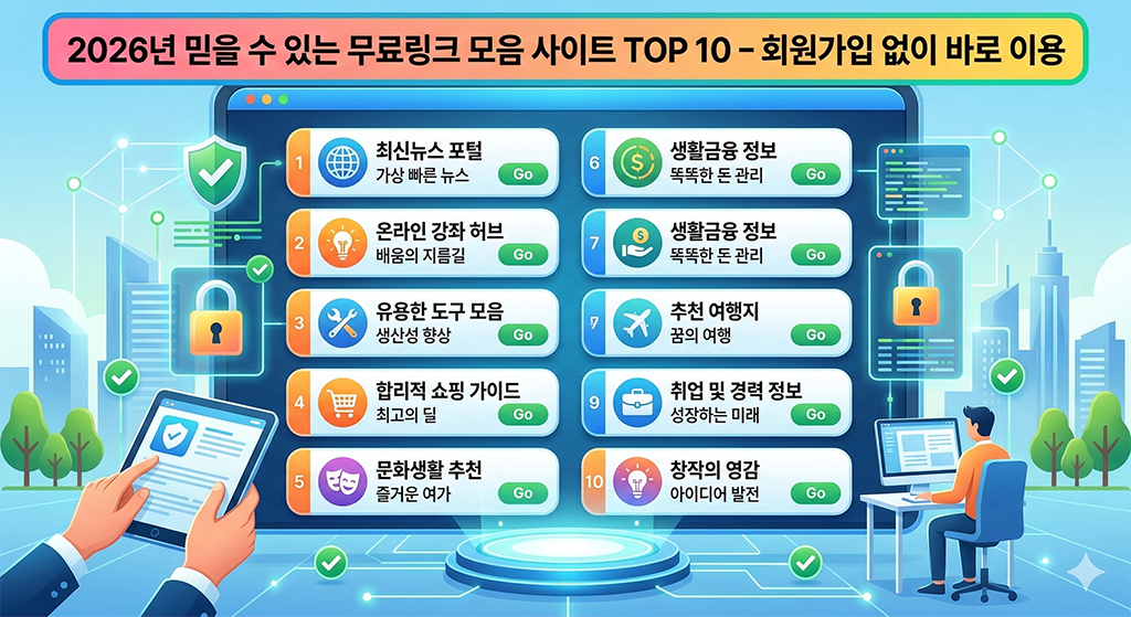 2026년 믿을 수 있는 무료링크 모음 사이트 TOP 10