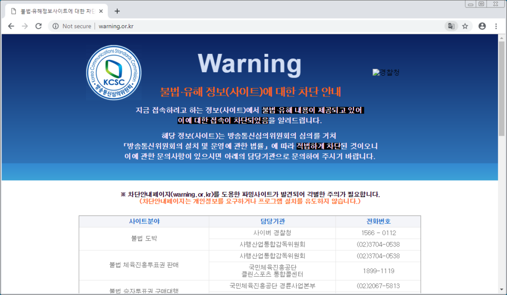 대한민국 인터넷 검열기관 SNI